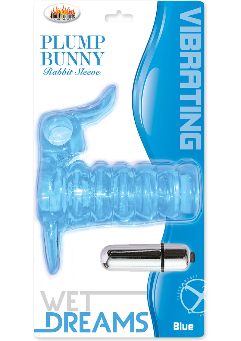 Wet Dreams Vibrating Plump Bunny Rabbit Sleeve - Blue