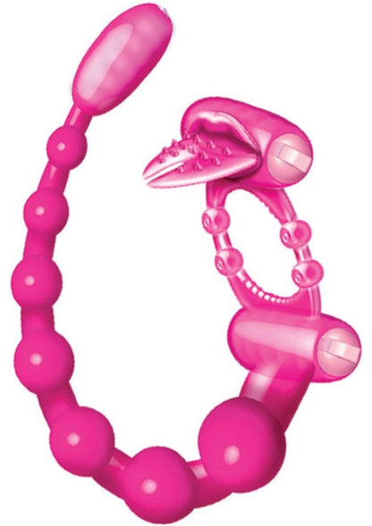 Wet Dreams Xtreme Vibrating Scorpion Silicone Cock Ring Waterproof - Pink/Pink Passion