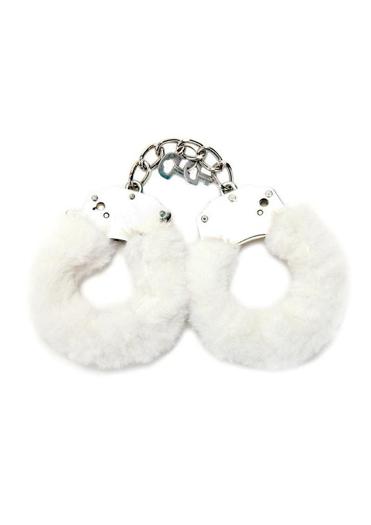 WhipSmart Furry Cuffs with Eye Mask - White