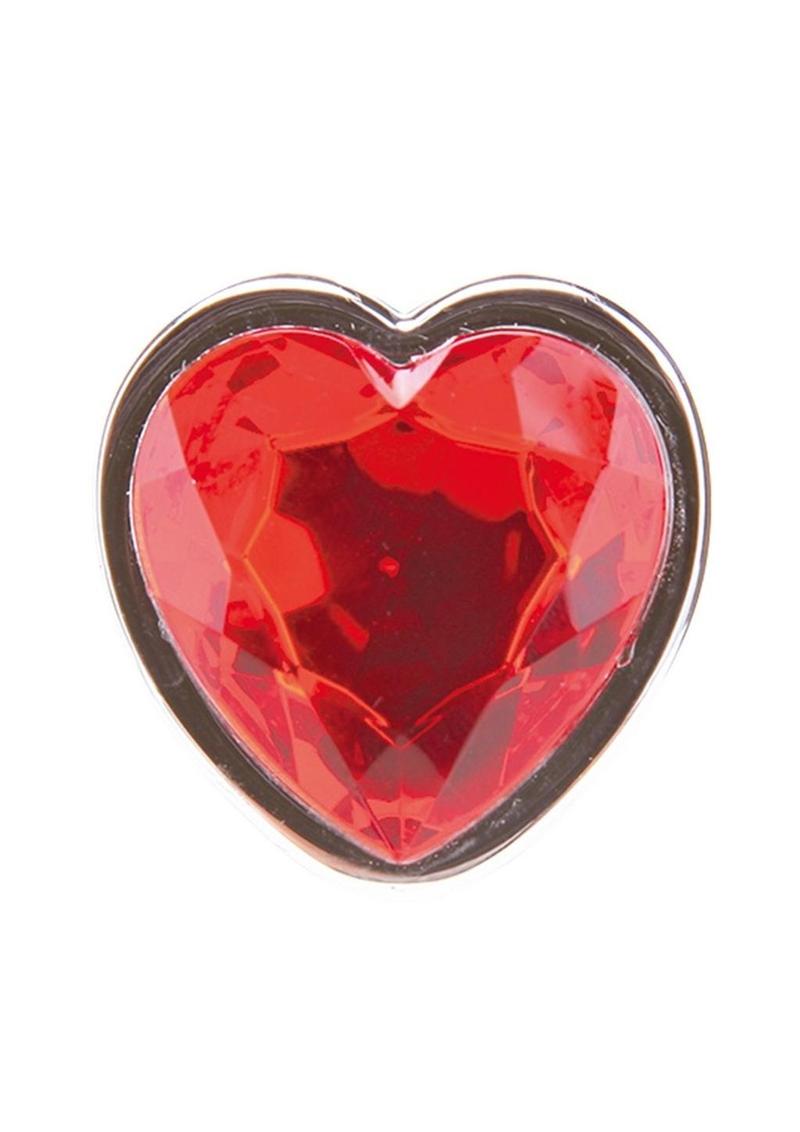 WhipSmart Heartbreaker Metal Butt Plug - Metal/Red/Silver - Small