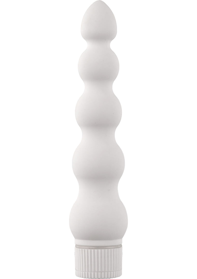 White Nights Ribbed Waterproof Vibrator - White - 7in