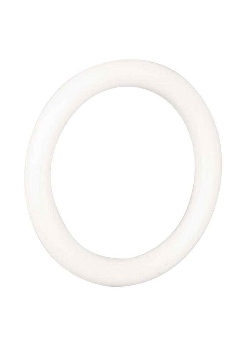 White Rubber Cock Ring - White - Medium