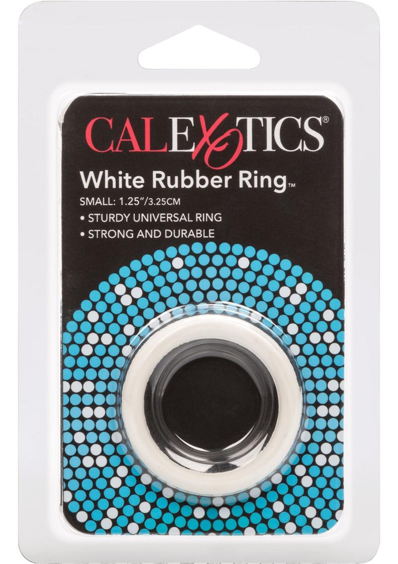 White Rubber Cock Ring - White - Small