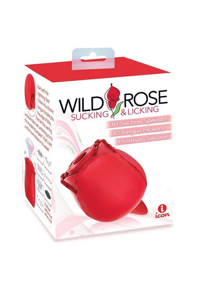 Wild Rose and Tongue Rechargeable Silicone Clitoral Stimulator with Suction