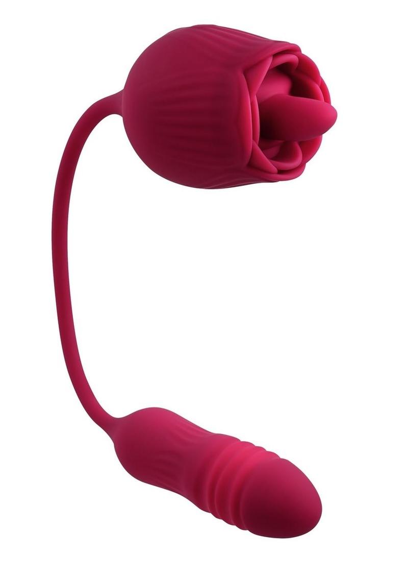 Wild Rose Rechargeable Silicone Clitoral Stimulator - Red