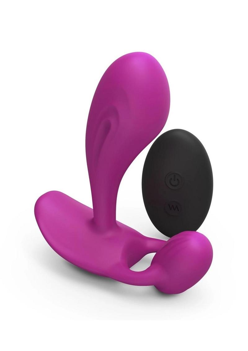 Witty Rechargeable Silicone Vibrator with Clitoral Stimulator - Sweet Orchid - Magenta/Purple