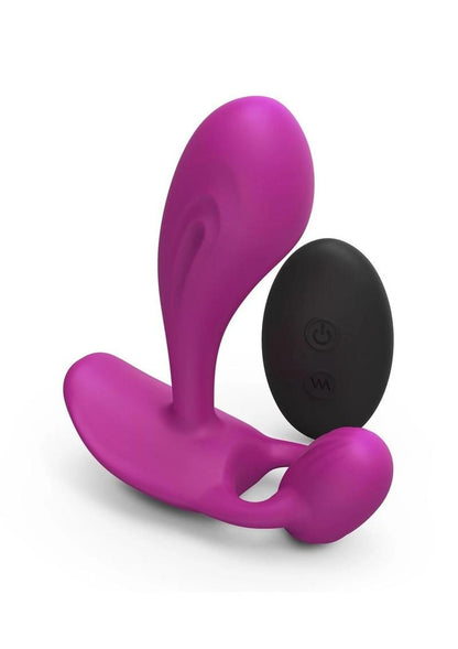 Witty Rechargeable Silicone Vibrator with Clitoral Stimulator - Sweet Orchid - Magenta/Purple