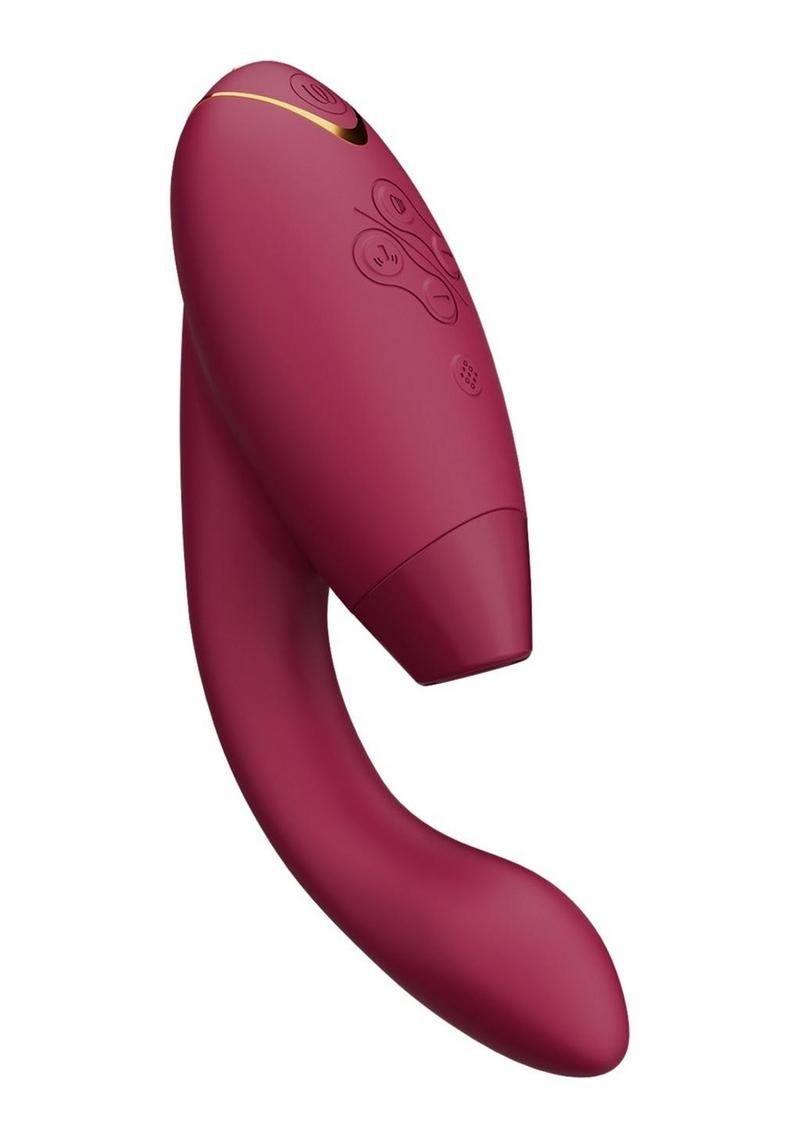 Womanizer Duo 2 Silicone Rechargeable Clitoral and G-Spot Stimulator - Bordeaux/Red