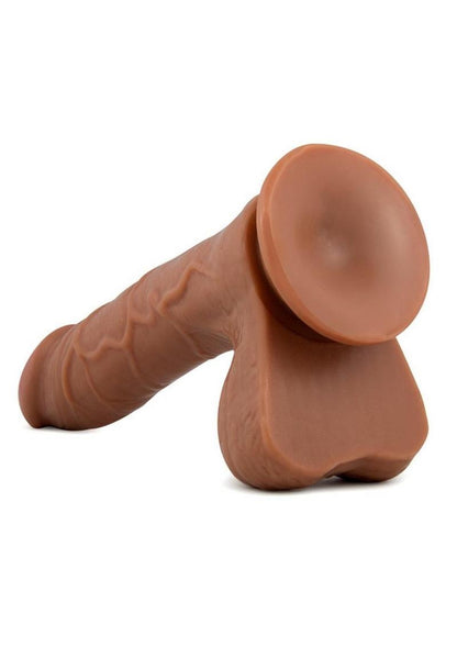 X5 Grinder Dildo with Balls - Brown/Caramel - 8.5in