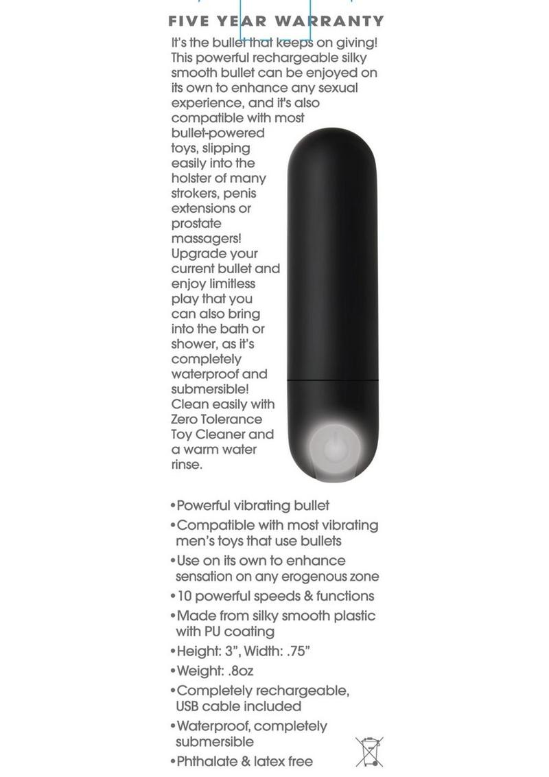 Zero Tolerance All Powerful Rechargeable Bullet - Black