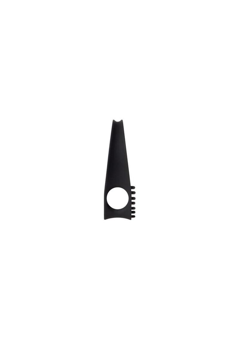 Zero Tolerance Black Knight Silicone Vibrating Textured Cockring - Black