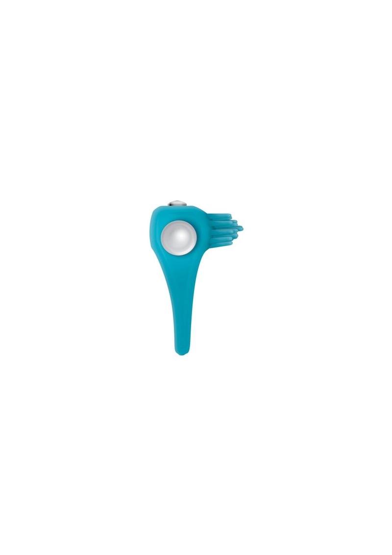 Zero Tolerance Teal Tickler Silicone Vibrating Cock Ring - Teal