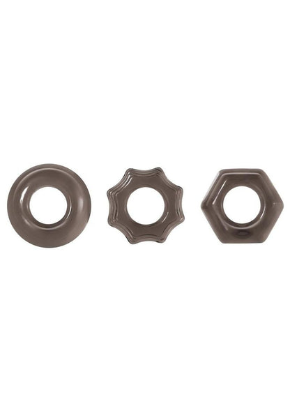 Zero Tolerance Triple Thick Cock Ring Kit - Smoke - 3 Piece Kit