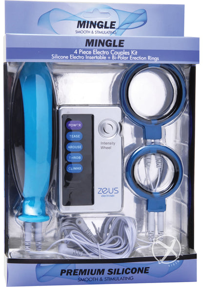 Zeus Electrosex Mingle 4 Piece Electro Couples Kit - Blue