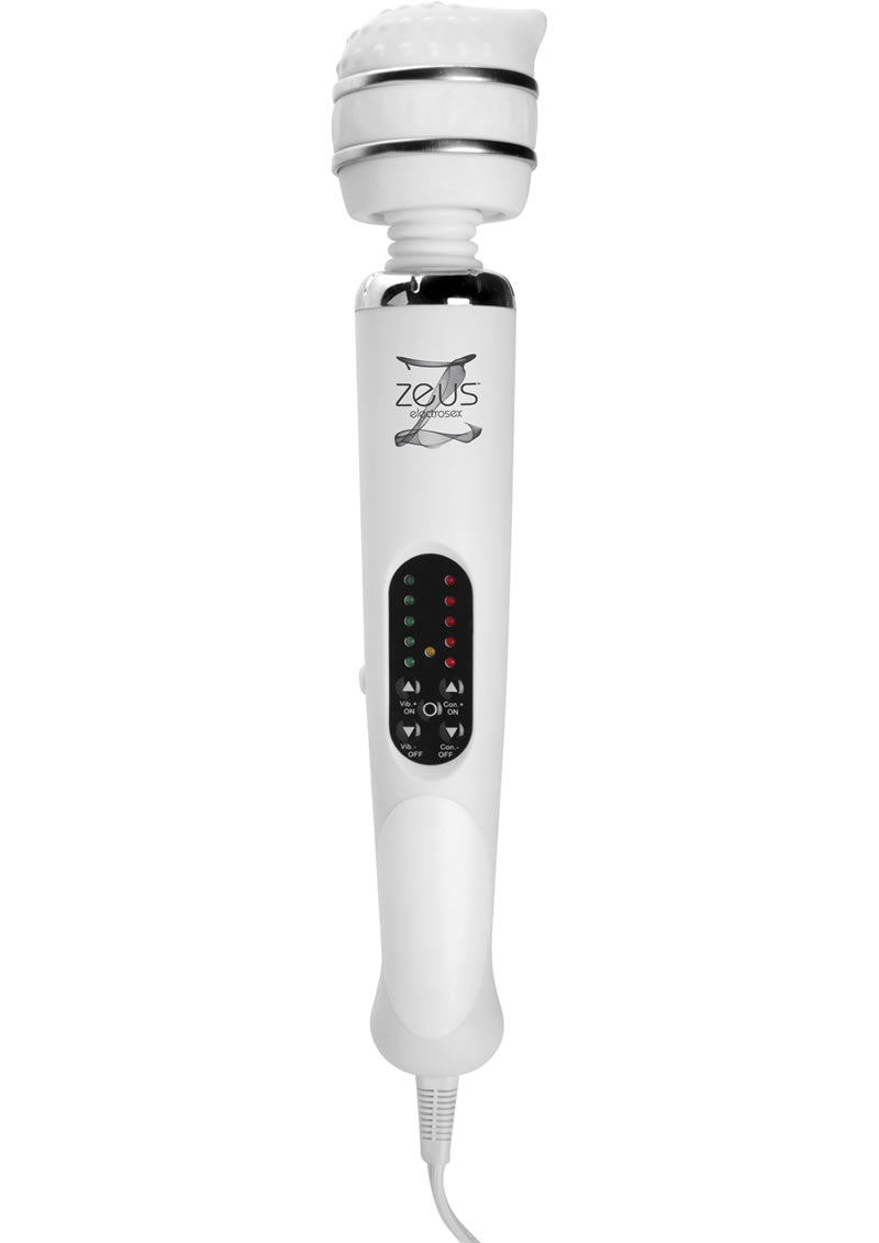 Zeus Electrosex White Knight Electro Silicone Wand Massager