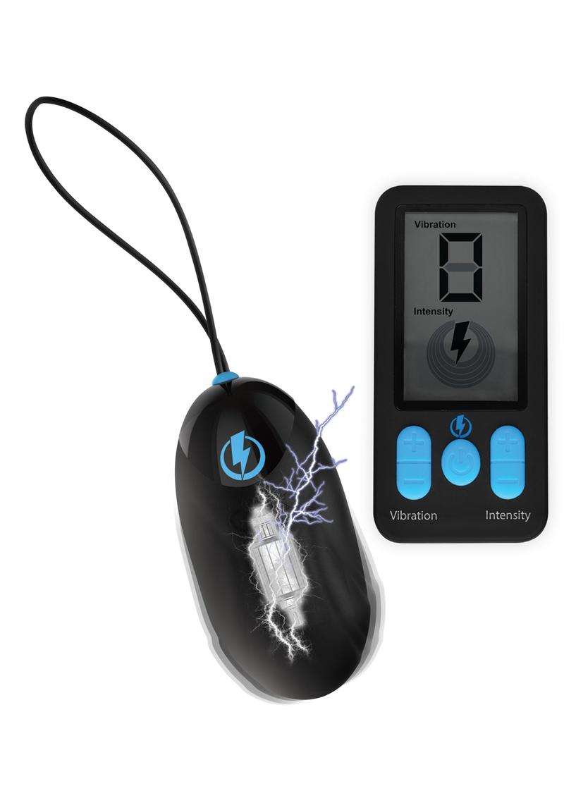 Zeus Vibrating and E-Stim Rechargeable Silicone Egg with Remote Control